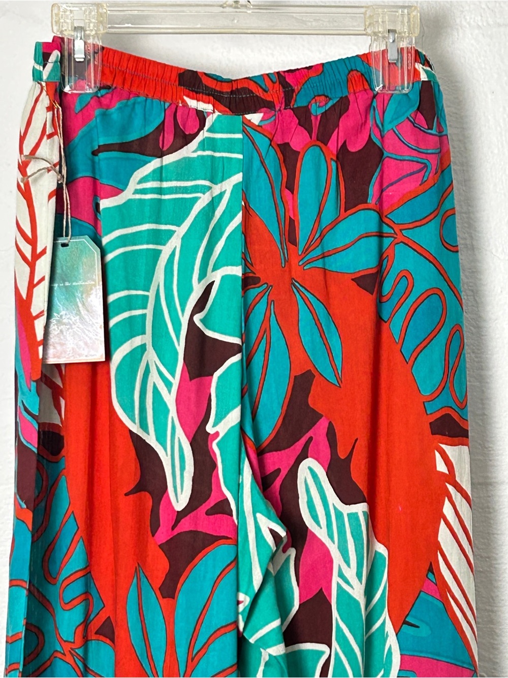 True Destinations Resort Wear Flare Pants Beach Womens XL Floral Tropical NEW - Picture 15 of 16
